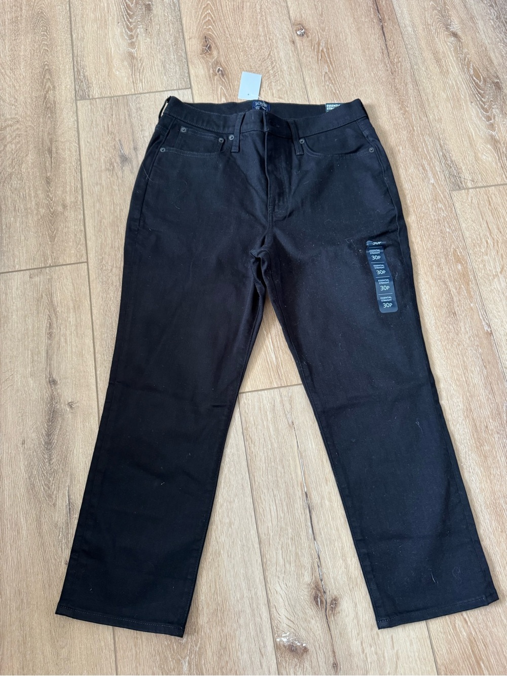 J Crew NEW Womens Petite P30 Black Essential All Day Stretch Straight Leg Jeans